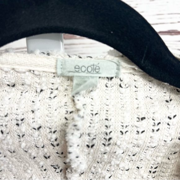 Ecote Urban Outfitters Open Front Cardigan Sweater White Gray Small - Picture 2 of 6